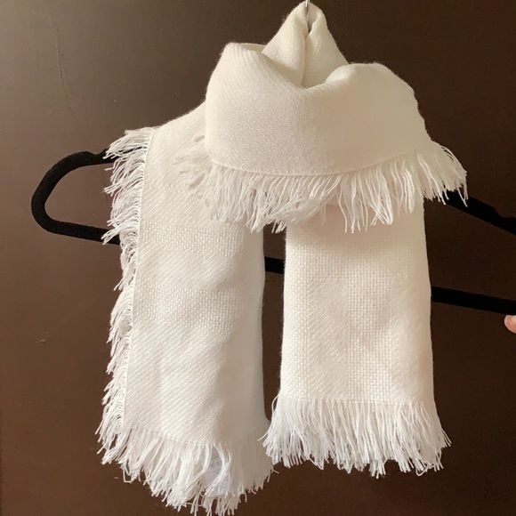 Large White Square Scarf - Picture 2 of 4